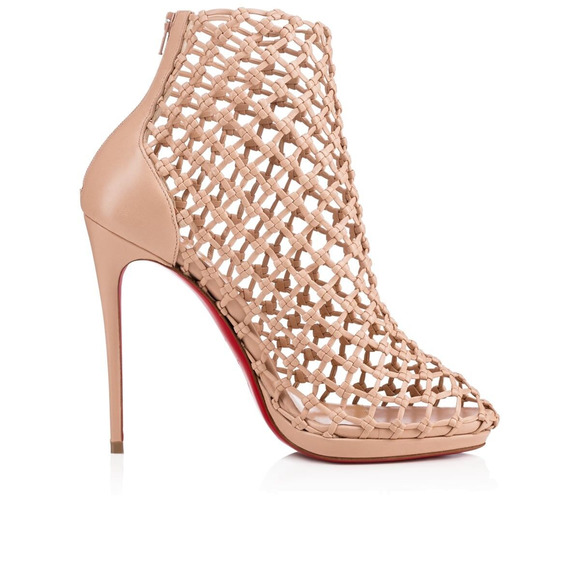 Christian Louboutin Porligat 120 Nu Nude Beige Caged Boot Bootie Heel Pump 37 - Picture 5 of 13